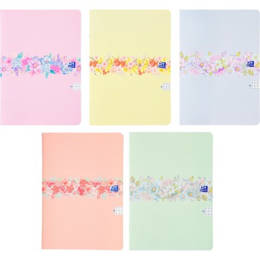Oxford Zeszyt A5 60 k kratka flowers pastel 10szt