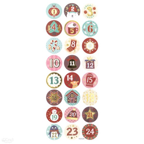Craft Naklejki - kalendarz adwentowy. 24 szt. Craft Naklejki - kalendarz adwentowy. 24 szt.
