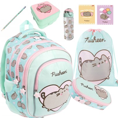 Plecak szkolny Pusheen Mint 8w1 zestaw klasa 1-3 gg