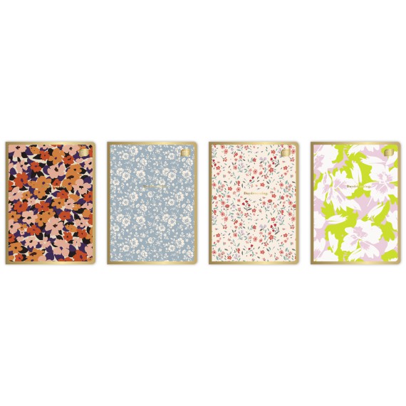 Interdruk Zeszyt METALLIC FLORAL 8szt zestaw A5 60 K KRATKA