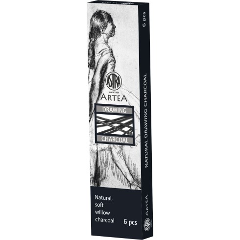 WĘGIEL RYSUNKOWY NATURALNY ASTRA 6-8 MM 6 SZTUK