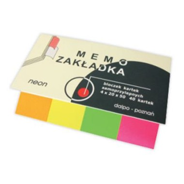 Zakładka samoprzylepna 4-kolory MEMO 4x20x50