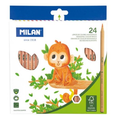 MILAN Kredki ołówkowe sześciokątne Natural 24 kol