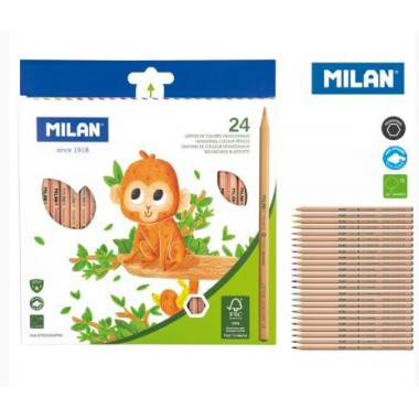 MILAN Kredki ołówkowe sześciokątne Natural 24 kol