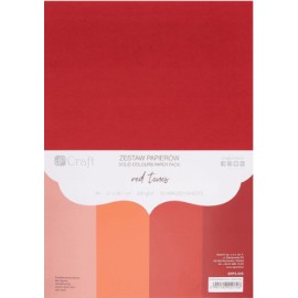 CRAFT Zestaw Papierów kolorowych A4 red tones 220g/20 arkuszy