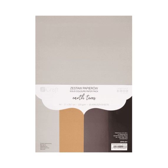 CRAFT Zeszyt papierów kolorowych A4 earth tones 220g/20 arkuszy