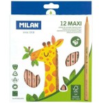 MILAN Kredki trójkątne Maxi Natural 12 kolorów MILAN Kredki trójkątne Maxi Natural 12 kolorów