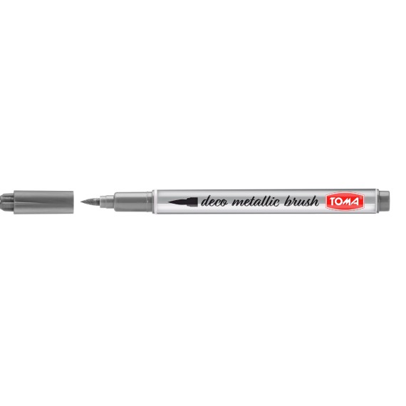 TOMA Pisak deco metallic brush srebrny