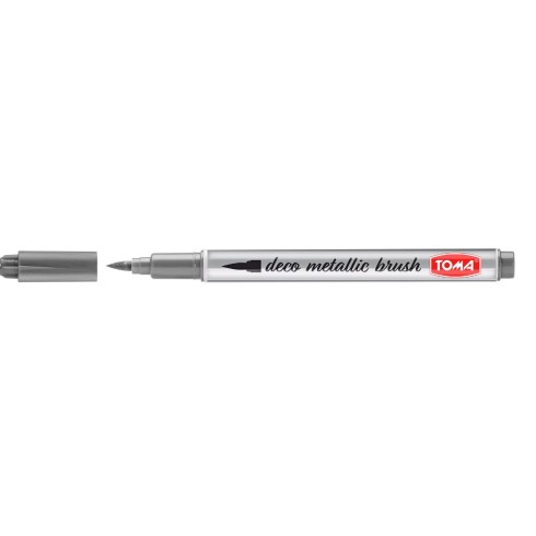 TOMA Pisak deco metallic brush srebrny TOMA Pisak deco metallic brush srebrny