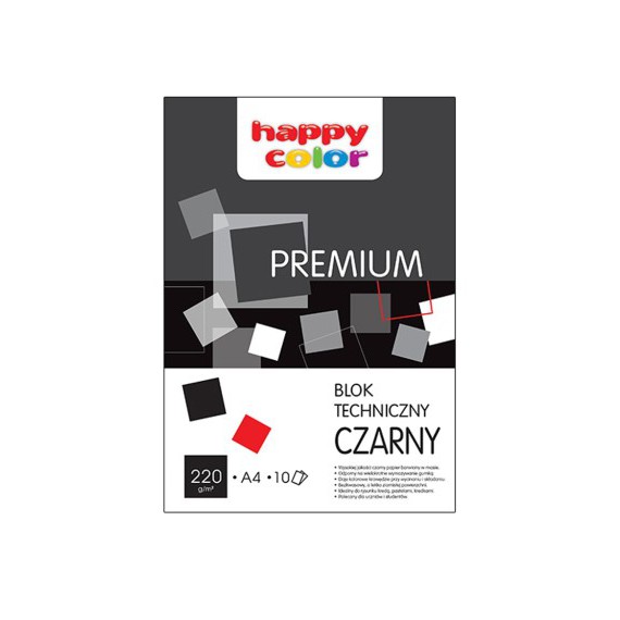 HAPPY COLOR BLOK TECHNICZNY CZARNY A4 220G