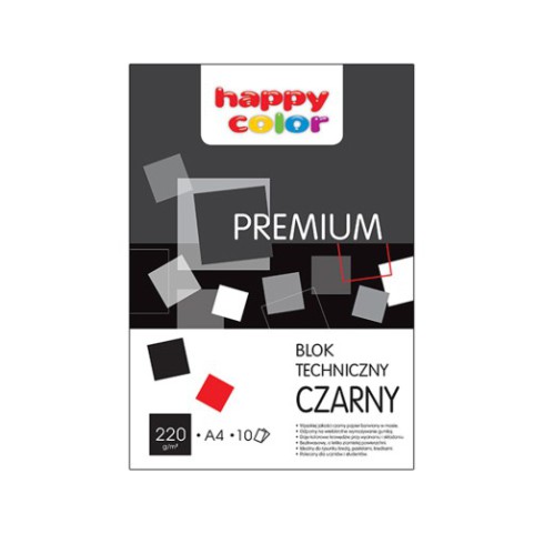 HAPPY COLOR BLOK TECHNICZNY CZARNY A4 220G