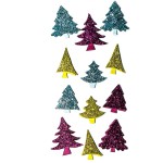 NAKLEJKI BROKATOWE 3D CHOINKI-004