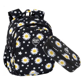 Coolpack plecak szkolny 2w1 Daisy Black zestaw