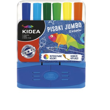 KIDEA PISAKI W PUDEŁKU JUMBO 12 KOLORÓW