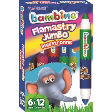 BAMBINO FLAMASTRY DWUSTRONNE JUMBO 12 KOLORÓW