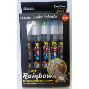 KREDKI ŻELOWE ZAPACHOWE 5 KOLORÓW RAINBOW ZMYWALNE
