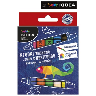 KREDKI WOSKOWE DWUSTRONNE JUMBO 8 SZTUK KIDEA