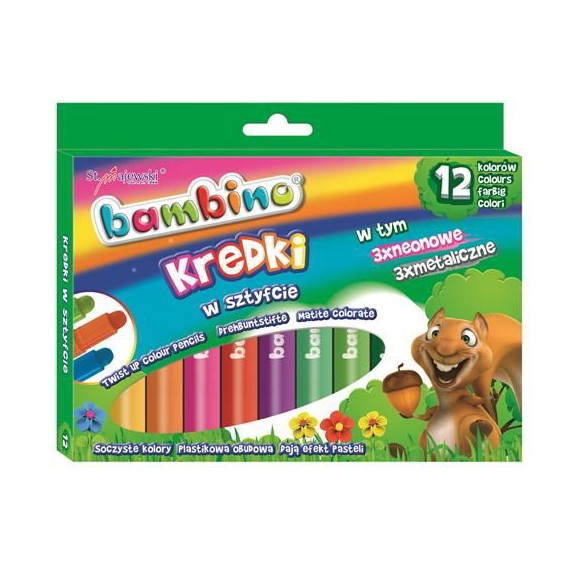 BAMBINO KREDKI W SZTYFCIE 12 KOLORÓW