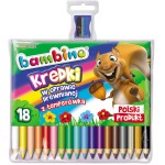 KREDKI BAMBINO W DREWNIANEJ OPRAWIE Z TEMPERÓWKĄ 18 kol.
