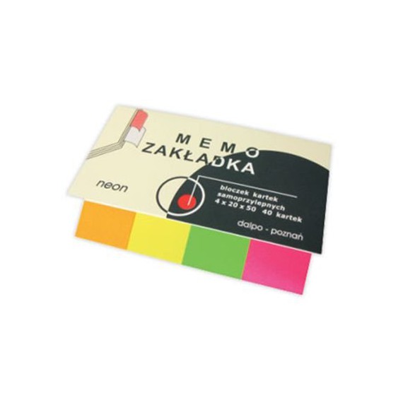 Zakładka samoprzylepna 4-kolory MEMO 4x20x50