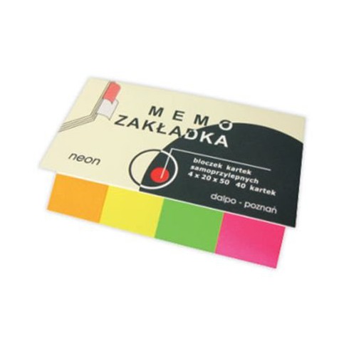 Zakładka samoprzylepna 4-kolory MEMO 4x20x50