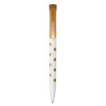 Herlitz Długopis automatyczny Pure Glam złote grochy