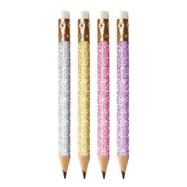 Interdruk Ołówki Mini  brokat 4szt w etui
