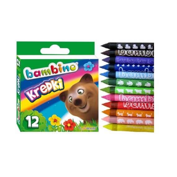 KREDKI GLINIANE BAMBINO 12 KOL. KREDKA ŚWIECOWA
