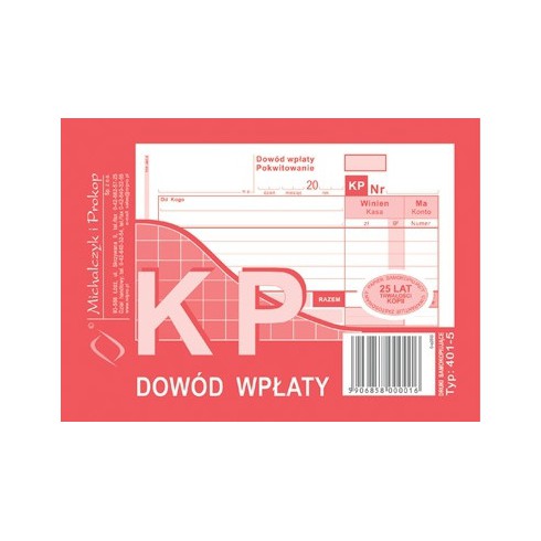 DRUK KP DOWÓD WPŁATY 401-5
