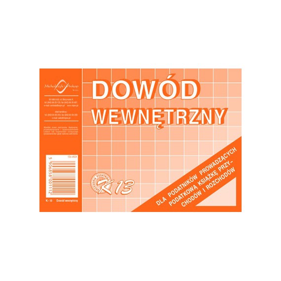 DOWÓD WEWNĘTRZNY K13 A6