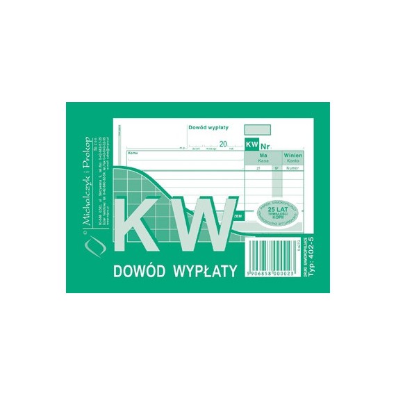 DRUK KW DOWÓD WPŁATY A6 402-5