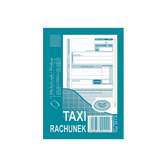 druk TAXI rachunek