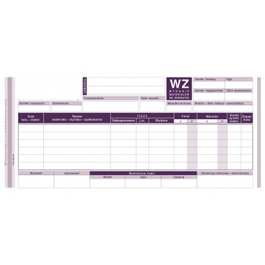 WZ wydanie materiałów na zewnątrz 351-8