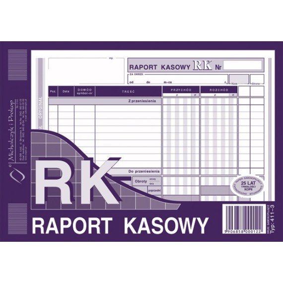 druk RK Raport Kasowy 411-3