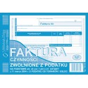 FAKTURA CZYNNOŚCI ZWOLNIONE Z PODATKU A5 198-3E