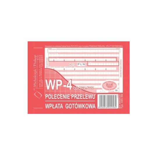 Michalczyk i Prokop Polecenie przelewu wpłata gotówkowa 4-odc 445-5M