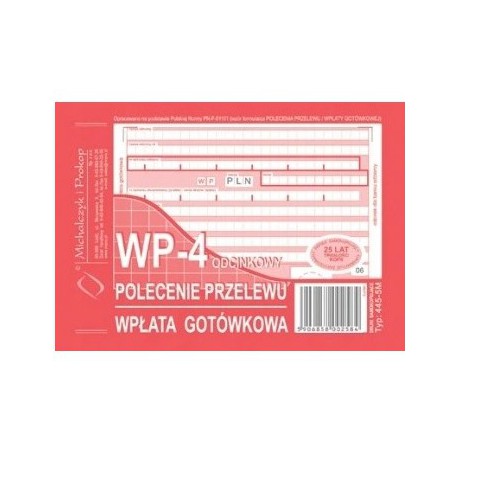 Michalczyk i Prokop Polecenie przelewu wpłata gotówkowa 4-odc 445-5M