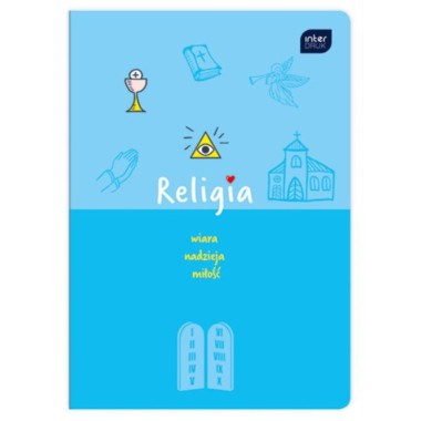 ZESZYT RELIGIA W KRATKĘ A5 TEMATYCZNY 60 KARTEK INTERDRUK HYBRID