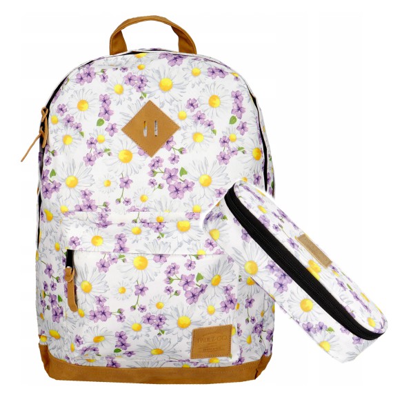 Plecak młodzieżowy Fiołki Margaretki 2w1 szkolny wycieczkowy