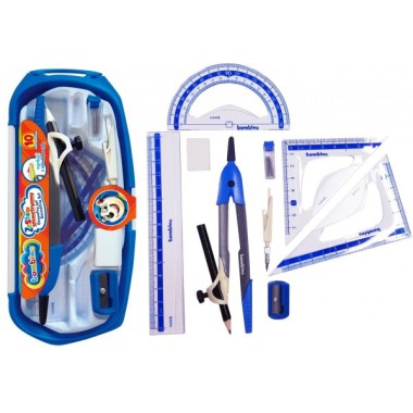 BAMBINO Zestaw Geometryczny 10el. + Cyrkiel 90