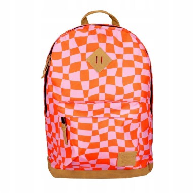 INCOOD Plecak szkolny czerwona szachownica 2w1