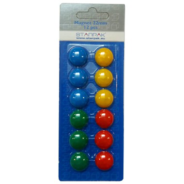 MAGNESY KOLOROWE 22 MM STARPAK 12 SZTUK