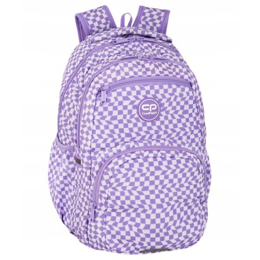 Coolpack Plecak szkolny Yoghurt 2w1 zestaw kratka fiolet