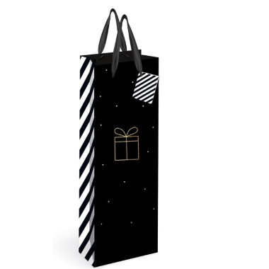 Interdruk Torebka prezentowa na butelkę GOLD 13x36x8 cm