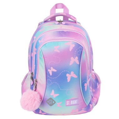 ST.RIGHT Plecak szkolny 2w1 Różowy Motyl zestaw klasa 1-3