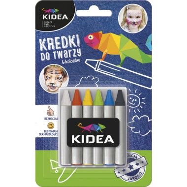 KIDEA Kredki do malowania twarzy 6 kolorów
