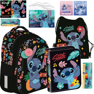 Plecak szkolny Stitch 9w1 Aloha Black klasa 1-3