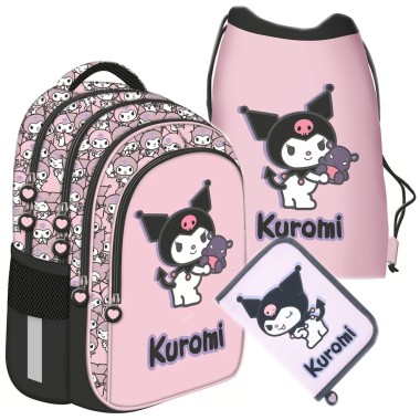 ST.MAJEWSKI PLECAK SZKOLNY KUROMI PINK 3W1 KLASA 1-3 H