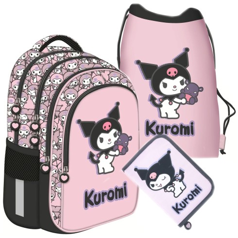 ST.MAJEWSKI PLECAK SZKOLNY KUROMI PINK 3W1 KLASA 1-3 H