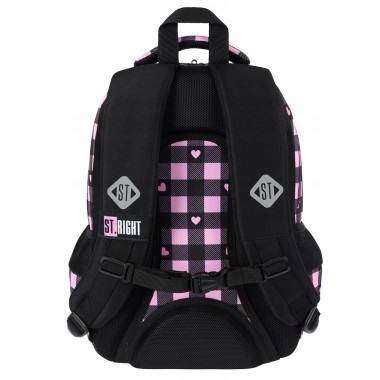 St.Majewski Plecak szkolny 2w1 PINK CHECKERED zestaw klasa 1-3